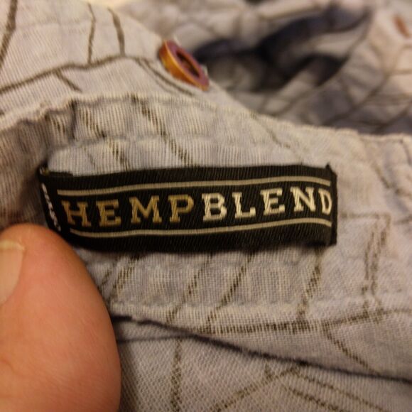 Orvis shirt mens L Large blue striped hemp blend classic fit stretch hiking - Picture 9 of 10